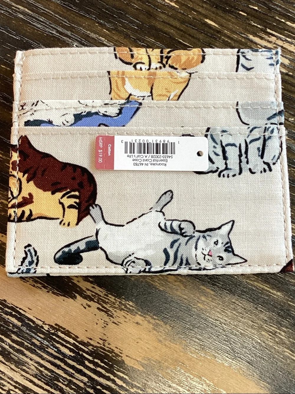 Vera Bradley A Cat’s Life Cream Card Case
